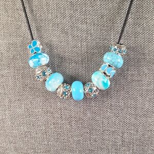 Elegant Blue Beaded Necklace